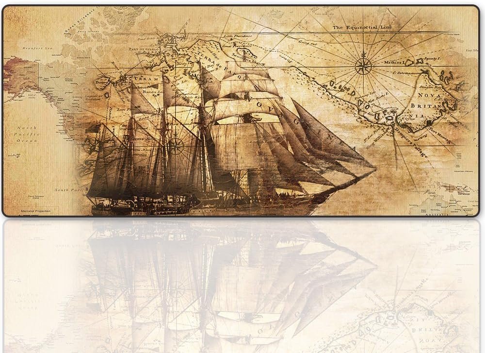 Cmhoo XXL Professional Large Mouse Pad & Computer Game Mouse Mat (35.4x15.7x0.1IN, Boat)
